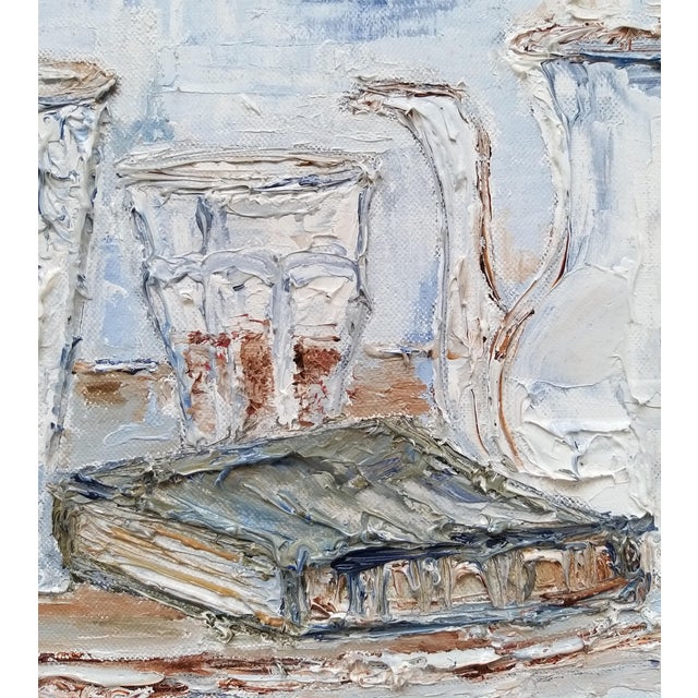 "When Time Stood Still" Original Expressionist Interior Scene Painting by Shabana Godhrawala For Sale - Image 10 of 11