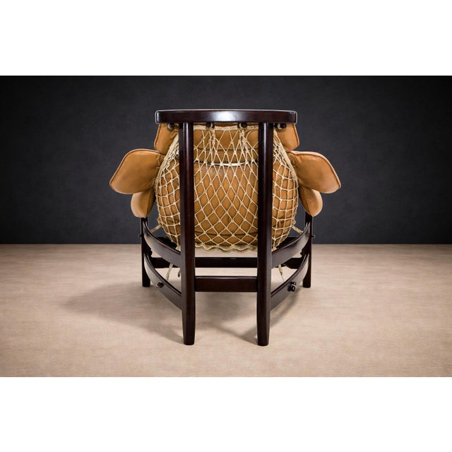 “Jangada” Lounge Chair with Ottoman in Hardwood & Leather, Jean Gillon, 1970s – Lot 213 For Sale - Image 12 of 16
