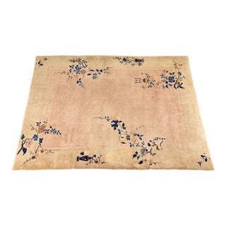 Antique Chinese Art Deco Nichols Hand-Knotted Room Size Wool Rug, Circa 1920s For Sale