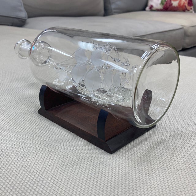 Vintage Lichfield Glass-Blown Ship in a Bottle For Sale - Image 4 of 4