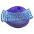 Vintage Postmodern Blue Fused Art Glass Sculptural Bowl, circa 1980 For Sale - Image 16 of 17