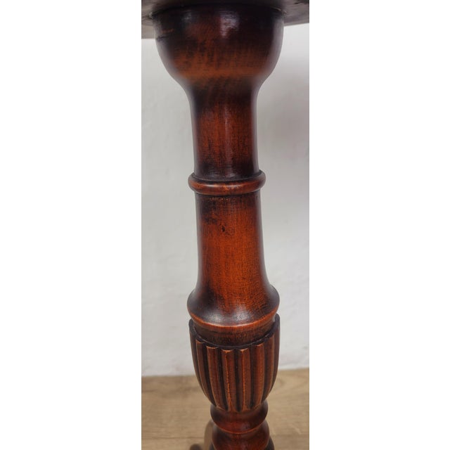 Mid-Century Octagonal Tripod Side Table with Drawer, 1950 For Sale - Image 9 of 17