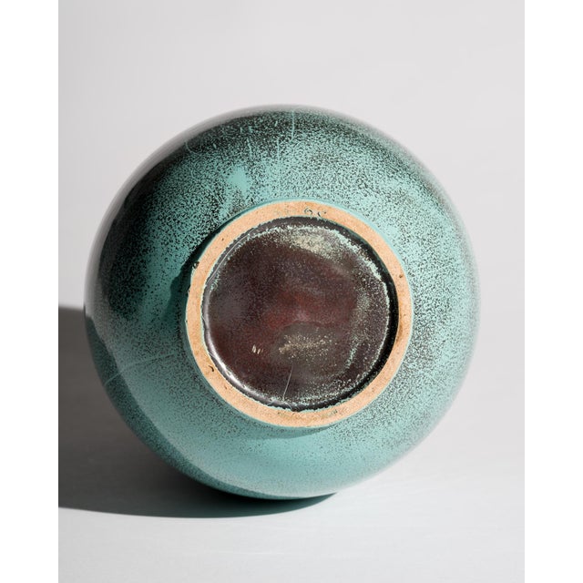 Art Deco Bauhaus Studio Stoneware Vases in Turquoise Reduction Glaze by Richard Uhlemeyer, Germany, 1940s, Set of 2 For Sale - Image 15 of 18