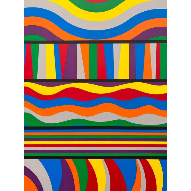 Wood Sol LeWitt Vintage 1998 Modernist Silkscreen Print Limited Edition Framed Extra Large " Mostly Mozart Festival " Lincoln Center Poster For Sale - Image 7 of 18