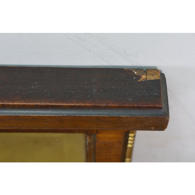 Antique French Louis XVI Mahogany Ormolu Overmantle Mirror Dresser Backsplash 49" For Sale - Image 10 of 14