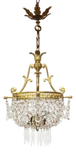 Antique French Bronze Chandelier, 1890s