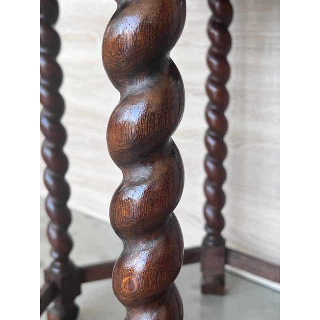 Brown Antique Hexagonal Side or Center Walnut Table With Six Carved Legs For Sale - Image 8 of 10