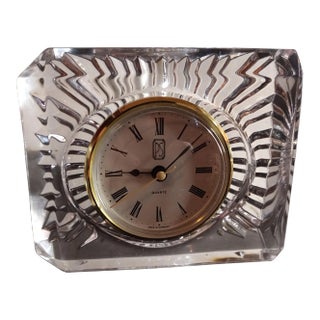 1920s Clear Crystal France Ps Quartz Mantle Clock For Sale