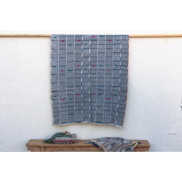 Vintage Baoule African "Bouake Sky" Ikat Throw For Sale In Los Angeles - Image 6 of 6