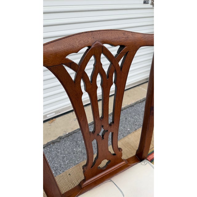 Late 18th Century A Antique English Mahogany Gothic Georgian Side Chair, 18th Century For Sale - Image 5 of 12