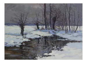Constantin Alexandrovitch Westchiloff “Moonlit Meadows In The Snow”
