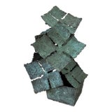 Early 21st Century Bronze Artist Made Brutalist Style Flower Sculpture For Sale