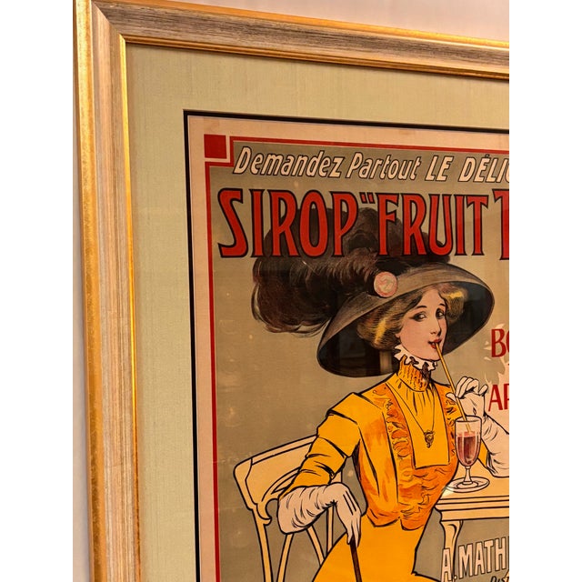 Red Art Nouveau French Advertising Lithograph Poster Printed by G. Delattre & Cie. For Sale - Image 8 of 10