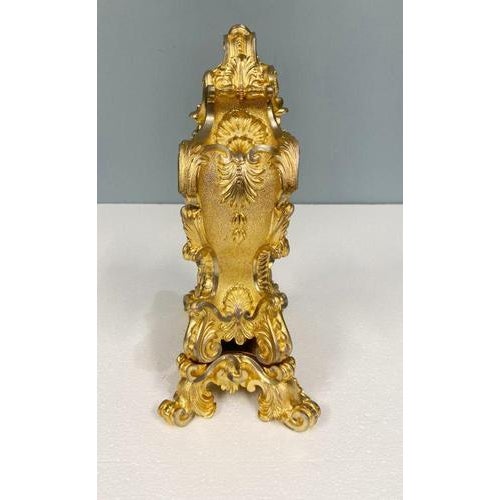 Gilt Rococo Mantel Clock from Dupont De Paris, 1850 For Sale - Image 5 of 11