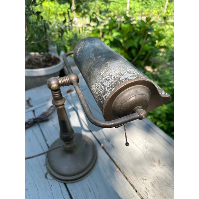 Old Lights On is pleased to offer this vintage brass and metal banker's lamp. All brass with metal shade.newly wired and...