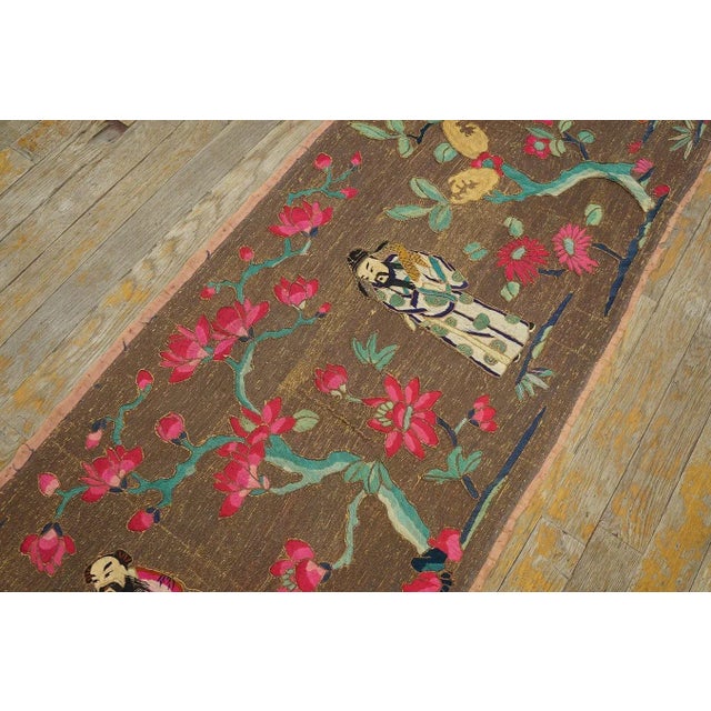 Textile Late 19th Century Chinese Silk & Metal Embroidery ( 1' 9'' x 12' 9''-53 x 387 ) For Sale - Image 7 of 12