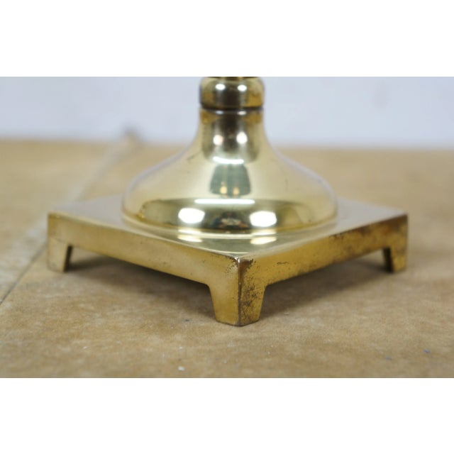 Brass Vintage Colonial Style Solid Brass Candlesticks Candle Holders- a Pair For Sale - Image 8 of 13