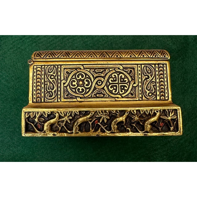 Tiffany Studios Cigar Cigarette Box New York 1680 Venetian Bronze Cedar Lined For Sale - Image 14 of 18