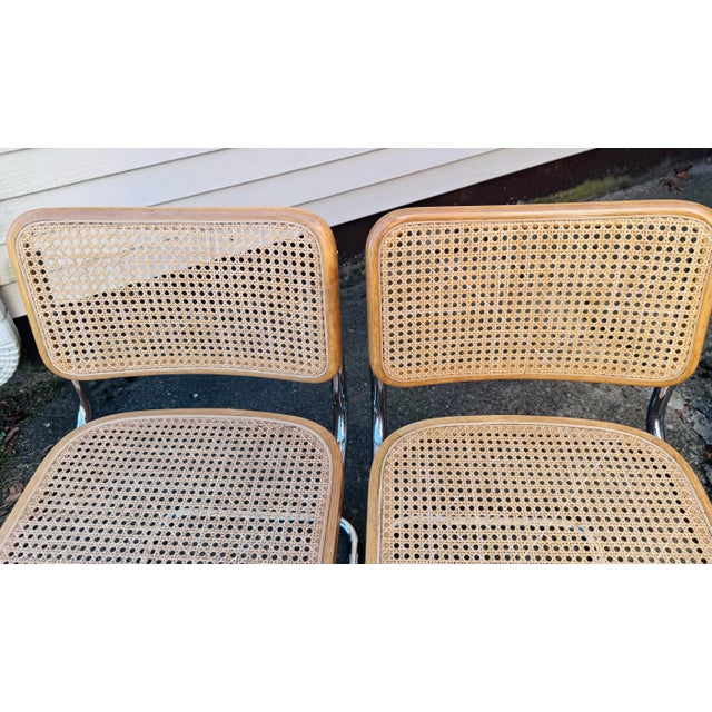 Vintage 1970s Marcel Breuer Cesca Caned Italian Dining Chairs, Set of 4 For Sale - Image 11 of 12