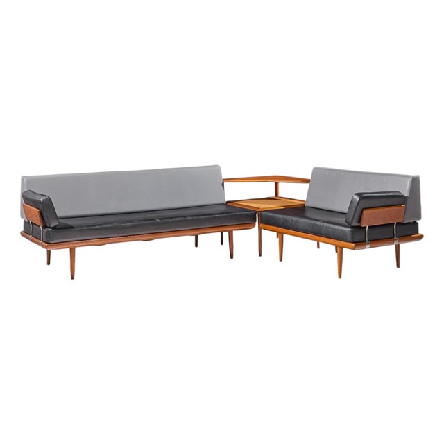 Peter Hvidt for France & Søns "Minerva" Mid Century Danish Teak Three Piece Sectional Sofa For Sale