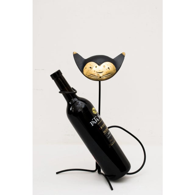 Mid-Century Modern Mid-Century Large Brass Cat Bottle Holder by Walter Bosse for Hertha Baller For Sale - Image 3 of 8