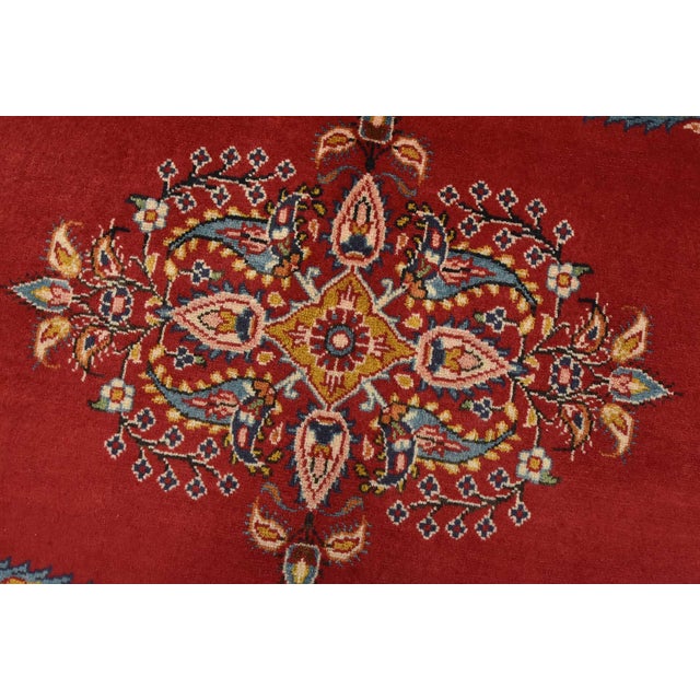 Kashan Rug 2’5” X 3’2” Red Wool Traditional Hand-Knotted Oriental Carpet For Sale - Image 4 of 7