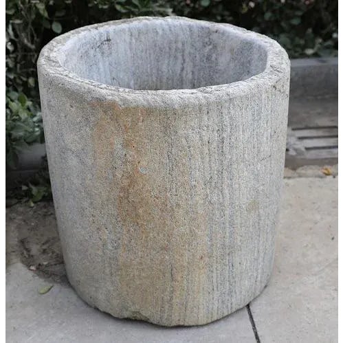 Old Chinese solid granite outdoor pot / planter. Each hand crafted and unique in natural coloring, grain, and...