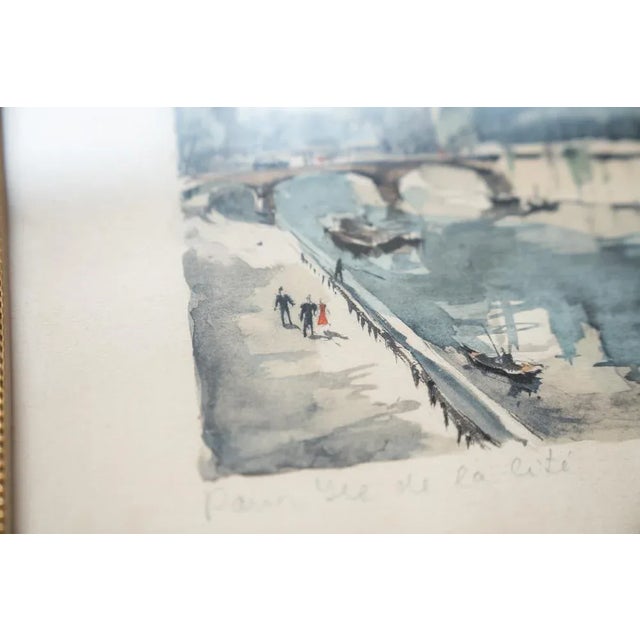 Brown Ile de la Cite, 1970-1980, Lithograph, Framed For Sale - Image 8 of 10