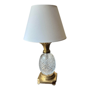 Vintage Waterford Crystal Pineapple Lamp – Hospitality Collection – Brass Base