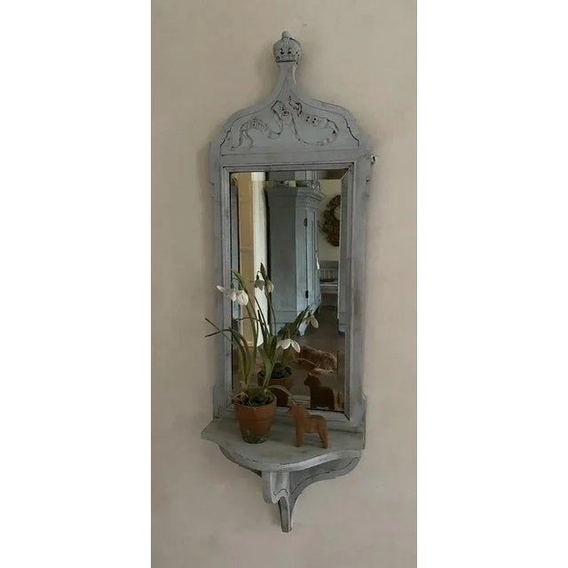 Gustavian (Swedish) Oak Crown Mirror, 1837 For Sale - Image 3 of 9