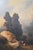 French Antique Romantic Landscape Oil Painting With Figures and Rocky Scenery For Sale - Image 3 of 11