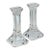Pair of Orrefors Crystal “Regina” Candlesticks (Tall 7 5/8”) Signed by Olle Alberius (4536-65 Vintage 1990s, Sweden) For Sale