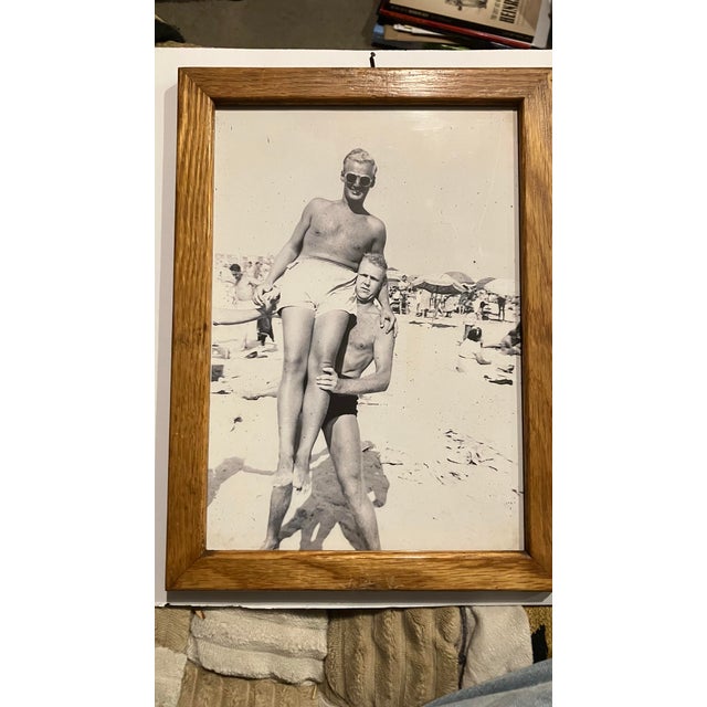 4 prints after original photos from 1930’s (enlarged) approximately 8.5 x 11.5 overall size with period 1930’s oak wood...