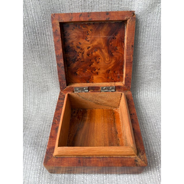 Small Antique Burl Hinged Box For Sale - Image 9 of 16