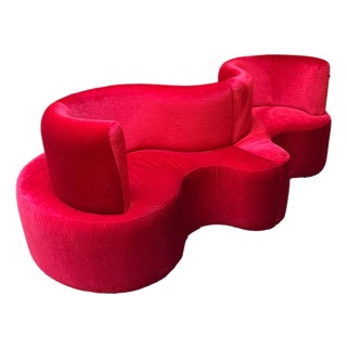 Danish Two-Piece Cloverleaf Red Sofa by Verner Panton for VerPan, 2000s For Sale