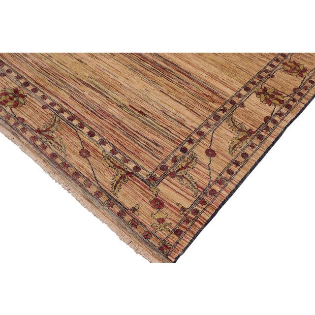 Contemporary Gabbeh Beige/Blue Wool Rug - 8'6'' X 9'10'' For Sale - Image 4 of 10