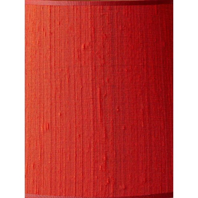 Blue & White Ceramic Table Lamps with New Vermilion Silk Shades from Royal Delft, 1974, Set of 2 For Sale - Image 17 of 18