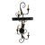 Vintage Black Metal Hollywood Regency Double-Arm Wall Sconce For Sale
