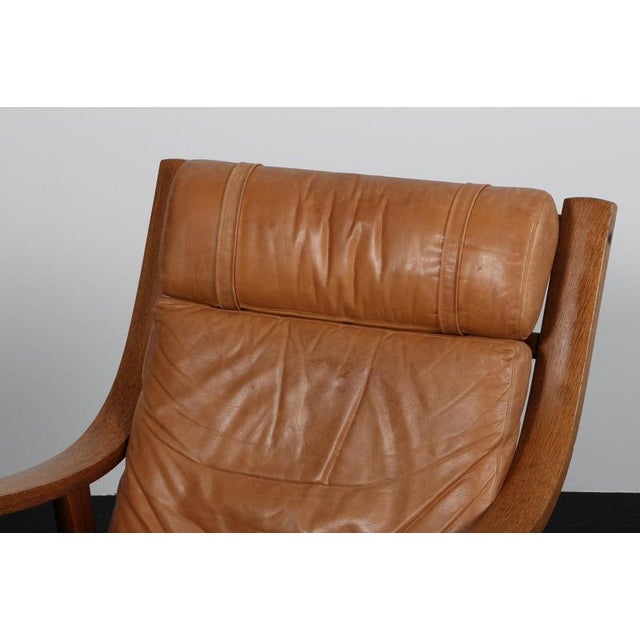 Set of Vintage Model GE530 Lounge Chair with Ottoman in Smoked Oak and Leather by Hans J. Wegner for Getama, 1970s For Sale - Image 3 of 12