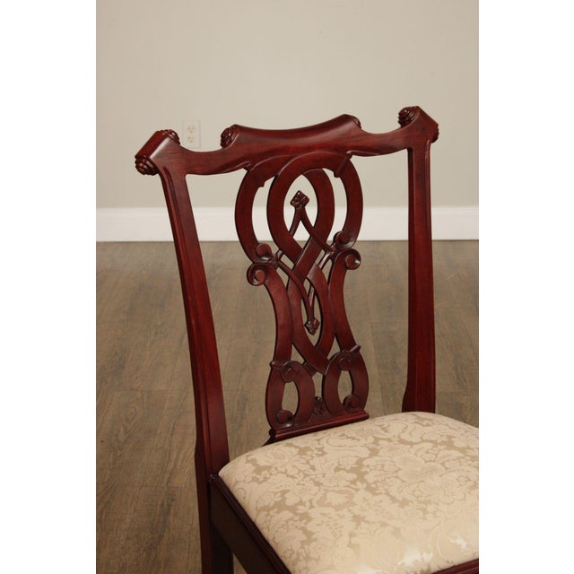 Late 20th Century Chippendale Style Set Of Four Carved Mahogany Dining Chairs For Sale - Image 5 of 12