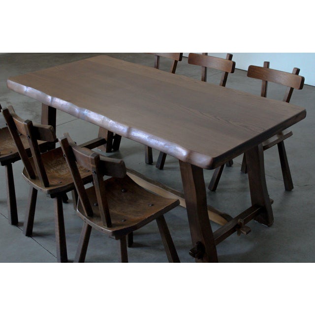 Brown Dining Table from Aranjou, France, 1960s For Sale - Image 8 of 9
