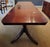 Vintage Chippendale flame mahogany double pedestal dining table, 62 in wide without leaves, 98 in with all 3 leaves. Heat...