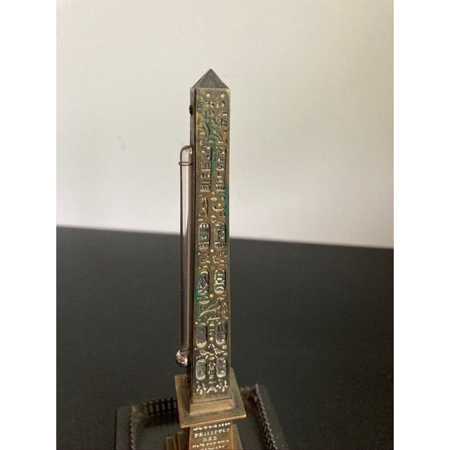 Grand Tour Bronze Thermometer of the Luxor Obelisk, Paris For Sale - Image 9 of 12