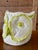 Ceramic Vintage Glazed Ceramic Owl Planter Cachepot in White and Lime Green For Sale - Image 7 of 11