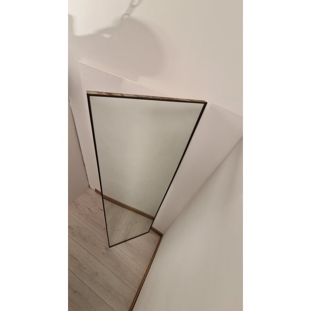 Large Rectangular Wall Mirror with Brass Frame, 1950s For Sale - Image 4 of 11
