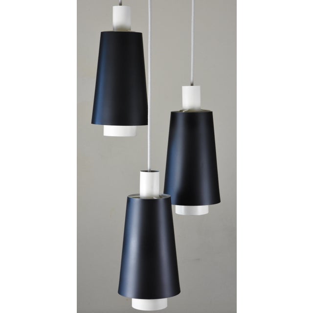 Lyfa 3-Light Pendant by Bent Karlby for Lyfa, Denmark, 1950s For Sale - Image 4 of 16