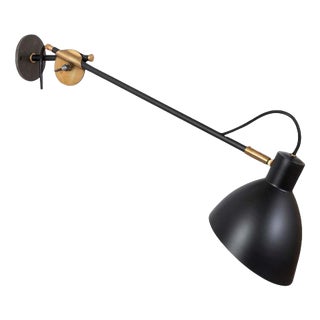 Black KH#1 Long Arm Wall Lamp by Sabina Grubbeson for Konsthantverk For Sale