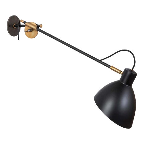 Black KH#1 Long Arm Wall Lamp by Sabina Grubbeson for Konsthantverk For Sale