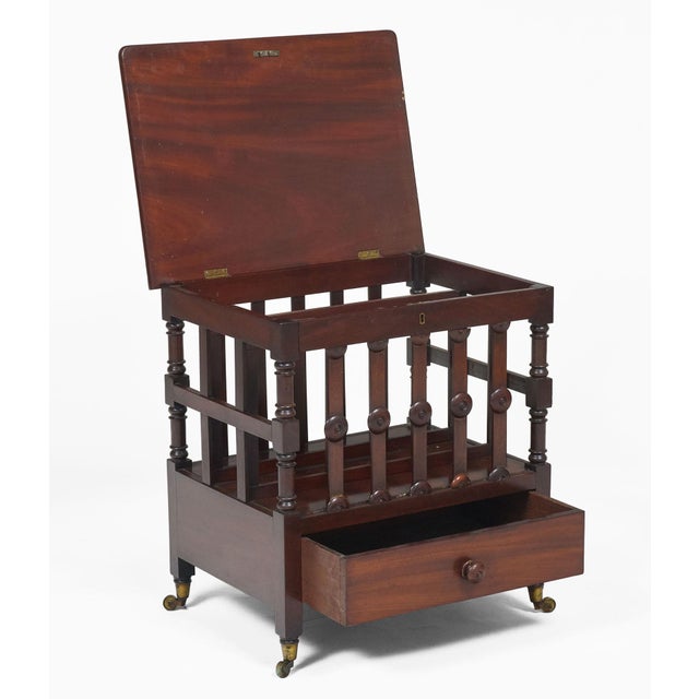 Early 19th Century Regency Mahogany Lidded Canterbury For Sale - Image 4 of 10