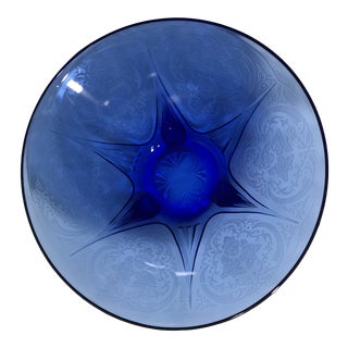 Royal Lace Cobalt Blue Depression Glass Bowl For Sale